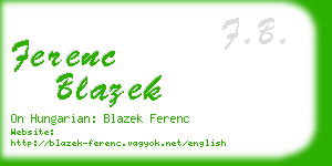 ferenc blazek business card